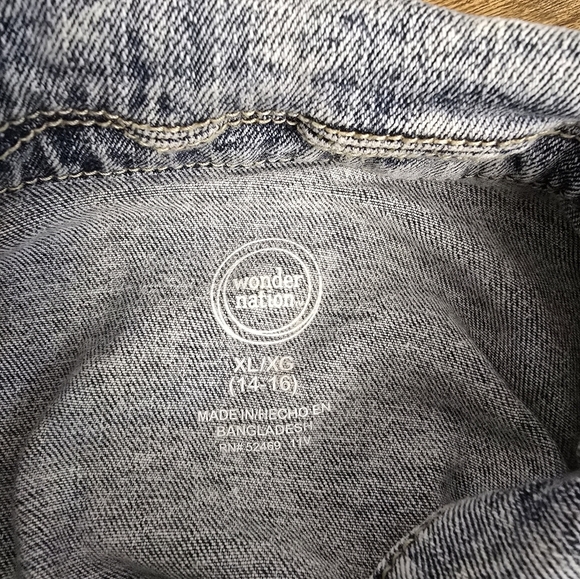 Wonder nation girls size XL 14-16 denim jean jacket - Picture 5 of 7